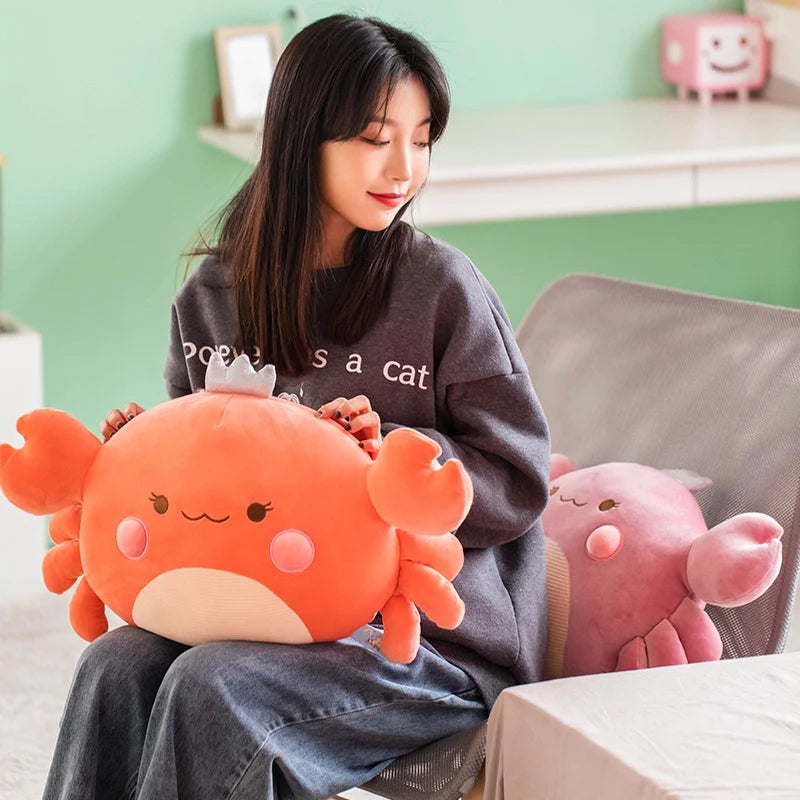 58cm Soft Down Cotton Crab Plush Toy Cartoon Animal Ocean Creative Stuffed Doll Sofa Pillow Cushion Friends Girls Birthday Gifts