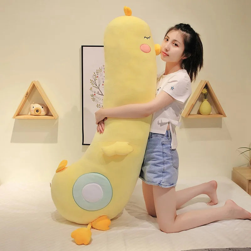 New Giant Soft Duck Plush Toy Stuffed Cartoon Animal Chicken Doll Sleep Long Pillow Cushion Boyfriends Pillow Birthday Gifts