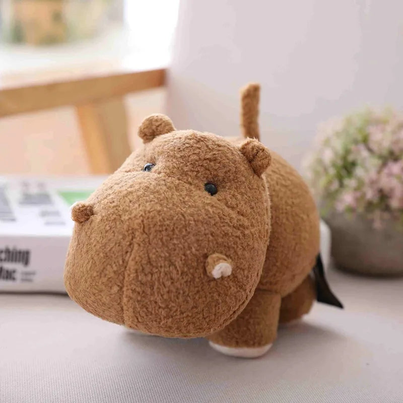 20cm Big Head Hippo Plush Toy Soft Cartoon Animal Hippopotamus Stuffed Doll Cute Home Decoration Christmas Gift