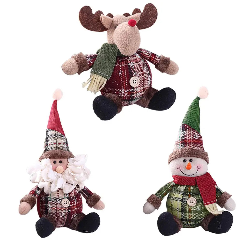 Xmas Doll Santa Snowman Deer Shaped Doll Christmas Decoration Gift Doll Christmas Tree Hanging Ornament New Year Xmas Home Decor