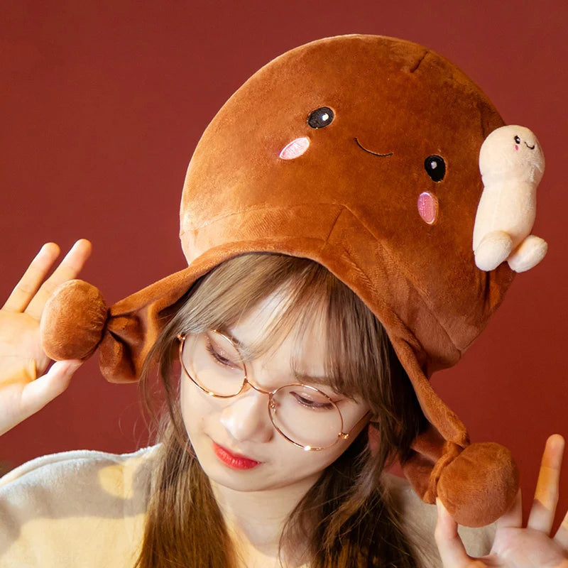 Creative New Funny Real Life Penis Hat Plush Toys Sexy Soft Stuffed Simulation Penis Hat Kawaii New Year Gift For Girlfriend