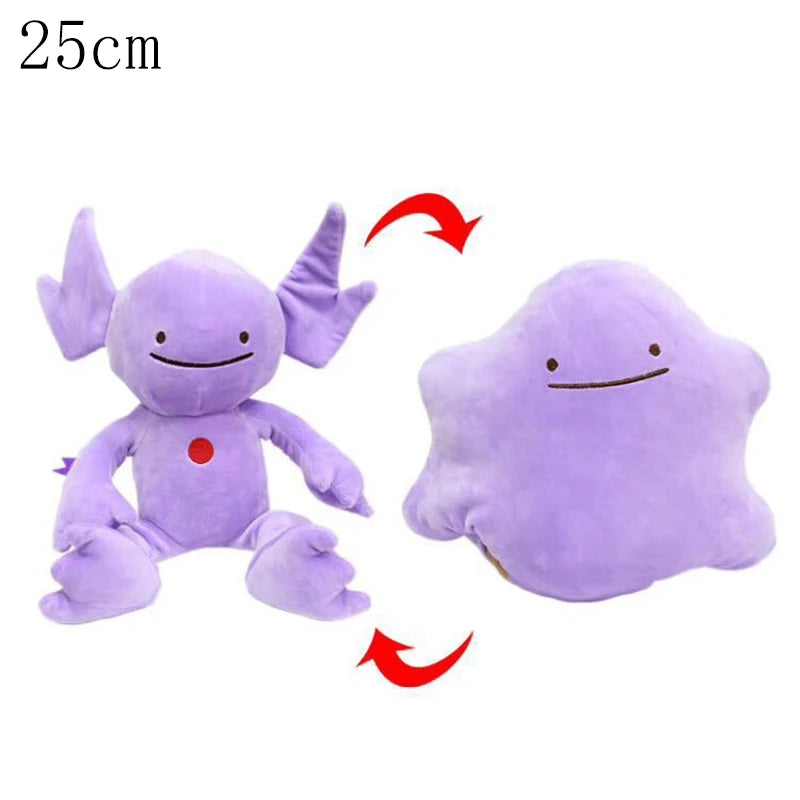 Pokemon Double Sided Ditto Flip Reversible Plush Toy Cartoon Image Expression Eevee Lapras Snorlax Gengar Stuffed Doll Gift