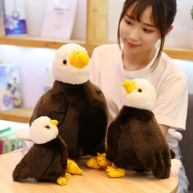 20cm-40cm New High Quality Bald Eagles Birds Plush Stuffed Toys Funny Seagull Animal Cartoon Doll Soft Feathers Birthday Gifts