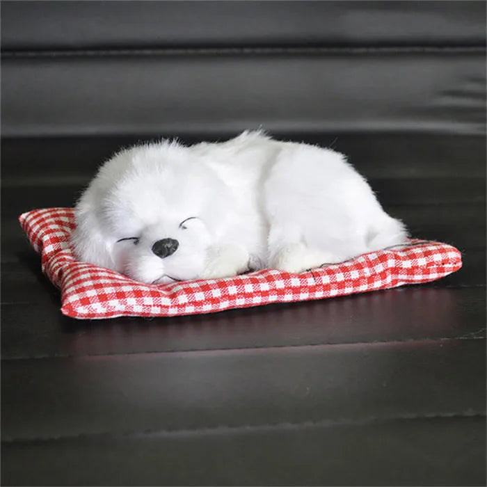 ABS Plush Dogs Car Ornament Decoration Simulation Sleeping Dog Toy Automotive Dashboard Decor Ornament Cute Auto Car Accessories