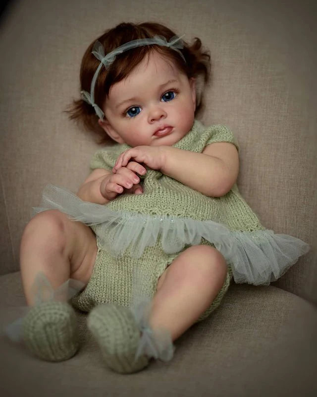 NPK 60CM Completed Doll in Picture Reborn Doll Tutti Toddler Girl Hand Paint Doll with Genesis Paint High Quality 3D skin Doll