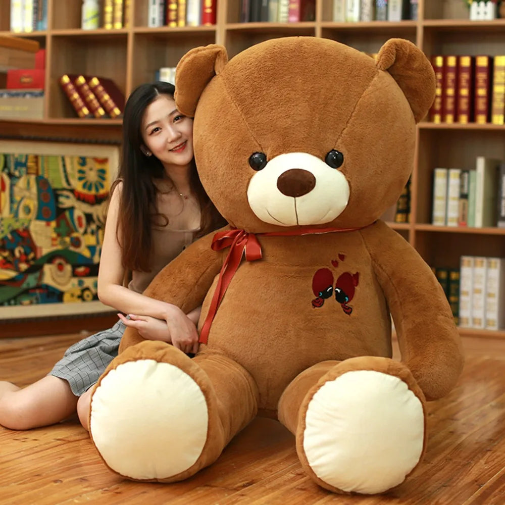 60-100CM Large Bear Plush Toy Lovely Giant Bear Huge Stuffed Soft Animal Dolls Toy Birthday Gift For Girlfriend Lover