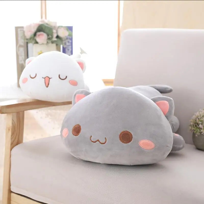 1pc 35/50/65cm Kawaii Lying Cat Plush Toys Stuffed Cute Cat Doll Lovely Animal Pillow Soft Cartoon Cushion Kid Christmas Gift