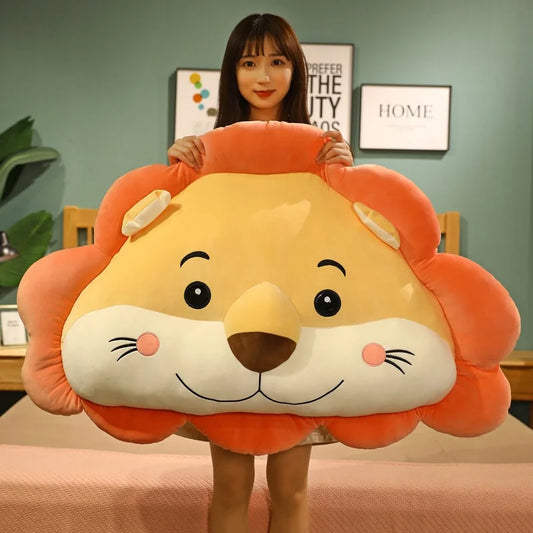 85cm Big Happy Lions Plush Bedside Pillow Cartoon Animal Stuffed Bed Waist Doll Chair Cushion High Quality Kids Birthday Gift