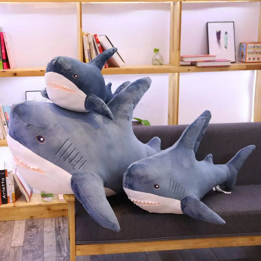 140cm Giant Big Funny Soft Bite Shark Plush Toy Stuffed Cute Animal Reading Pillow Appease Cushion Doll  Gift For Children Baby