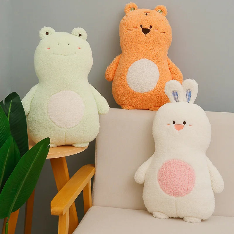 Nice Cute 35CM Plush Animals Pillow Soft Lovely Bear Rabbit Frog Tiger Pig Doll Sofa Chair Cushion For Girls Birthday Gifts