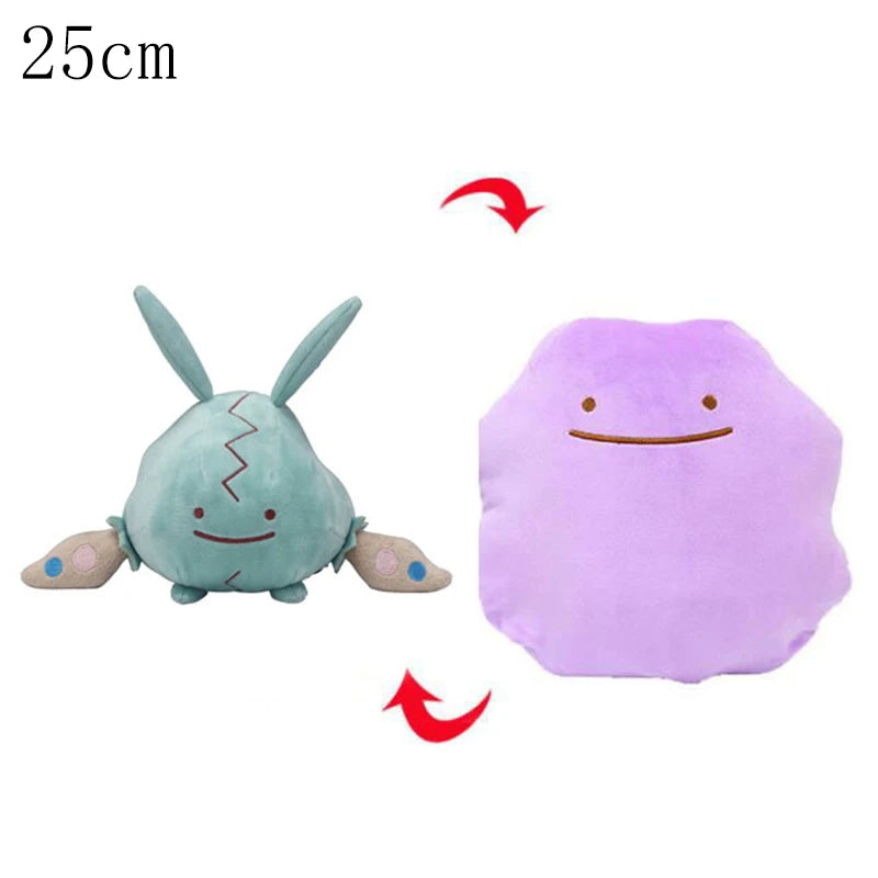 Pokemon Double Sided Ditto Flip Reversible Plush Toy Cartoon Image Expression Eevee Lapras Snorlax Gengar Stuffed Doll Gift