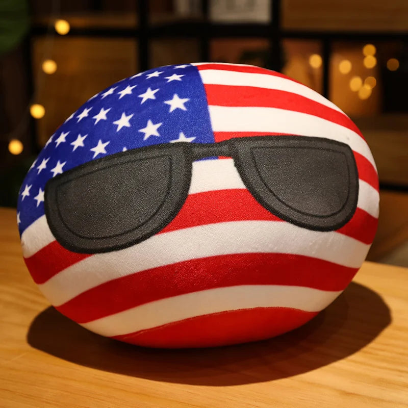 Hot 10/40cm Creative Country Ball Toy Stuffed Polandball Plush Doll Countryball USSR USA FRANCE RUSSIA UK JAPAN GERMANY  ITALY