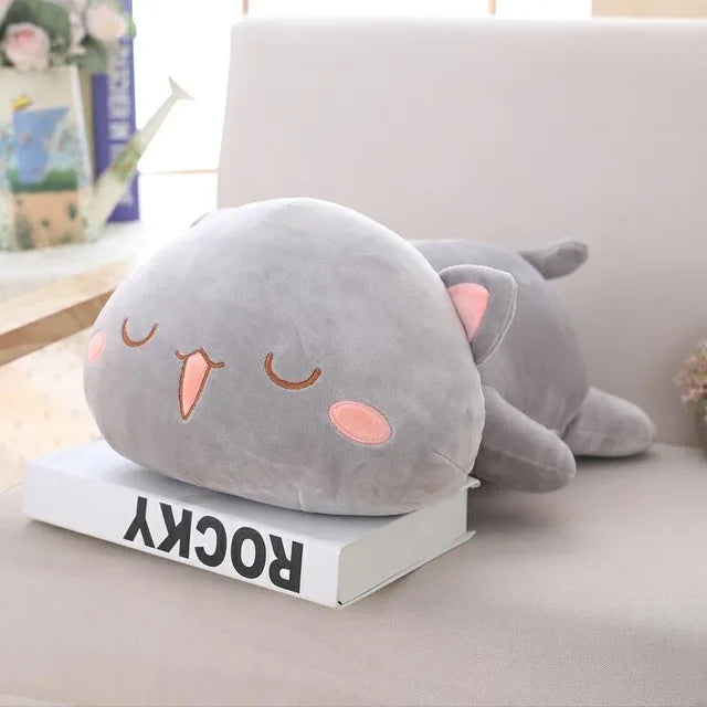 1pc 35/50/65cm Kawaii Lying Cat Plush Toys Stuffed Cute Cat Doll Lovely Animal Pillow Soft Cartoon Cushion Kid Christmas Gift