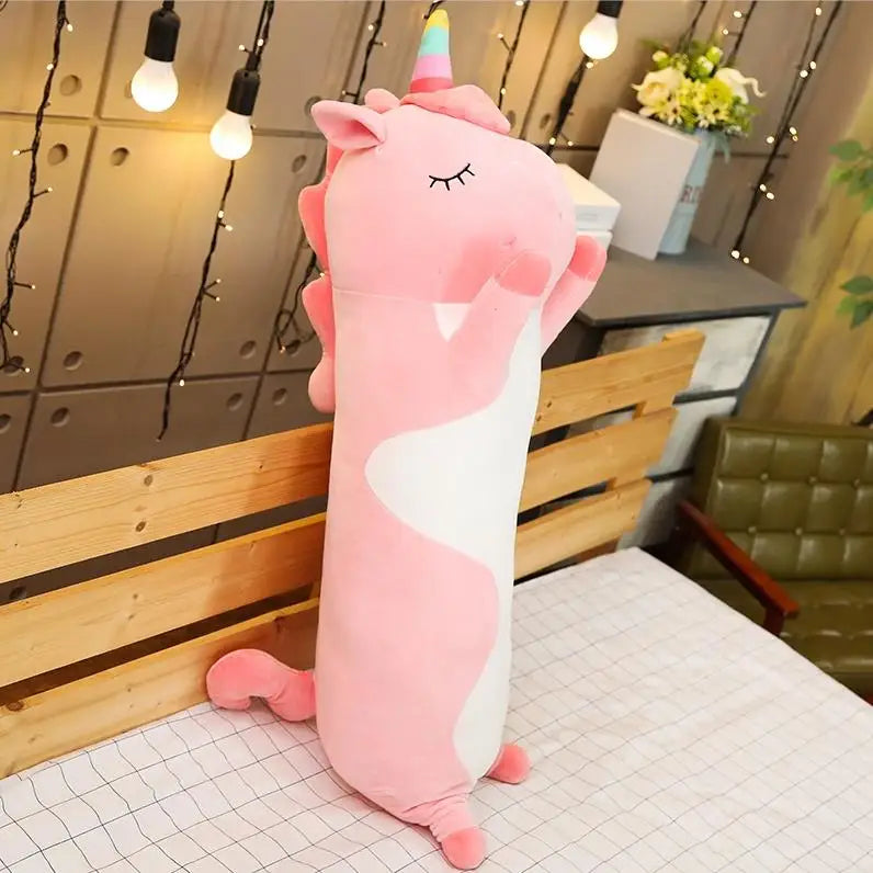 1pc 70/90/120cm Cartoon Animal Dinosaur Unicorn Cat Plush Toys Stuffed Soft Long Sleeping Pillow Dolls Children Birthday Gift