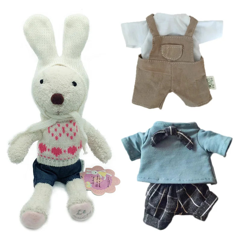 Lovely Bunny Rabbit Plush Stuffed Toys Dolls with Change Clothes Soft Toys for Children Girls Kids Toys Gifts for the New Year