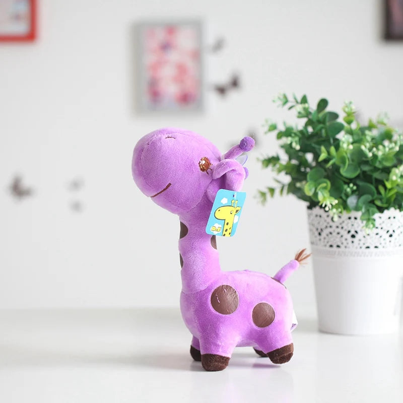 18cm/25cm Cute Giraffe Plush Toy Pendant Soft Deer Stuffed Cartoon Animals Doll Baby Kids Toys Christmas Birthday Colorful Gifts