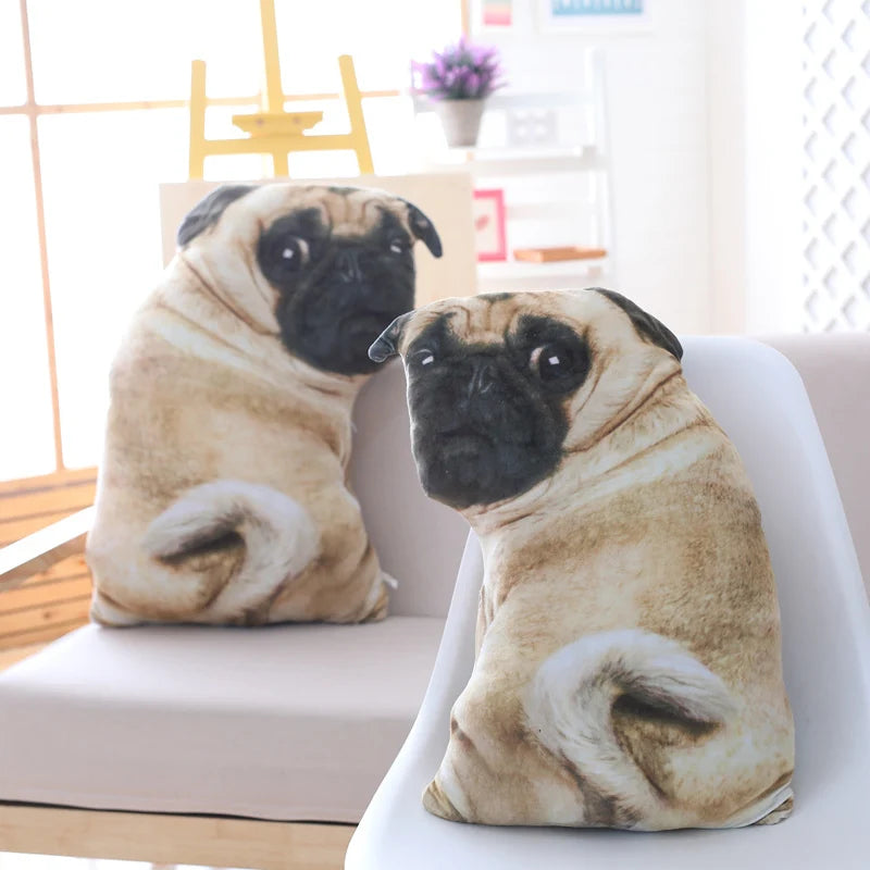 Simulation Dog Plush Pug Toys Soft Lifelike Stuffed Animals Shar Pei Pug Plush Pillow Dolls Sofa Cushion Girls Gift