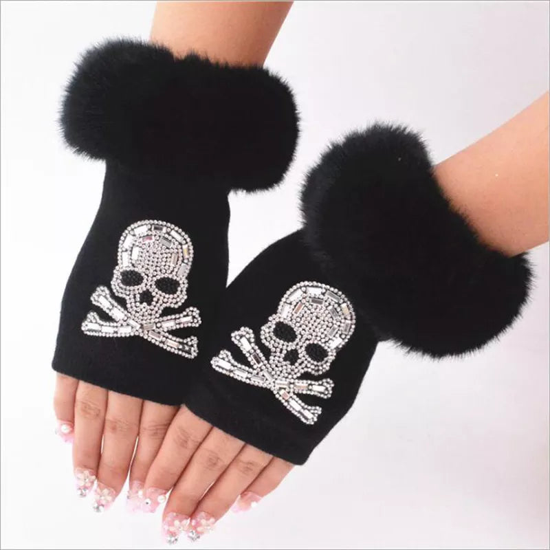 Women's Cartoon Animals Fox Fingerless Dance Gloves