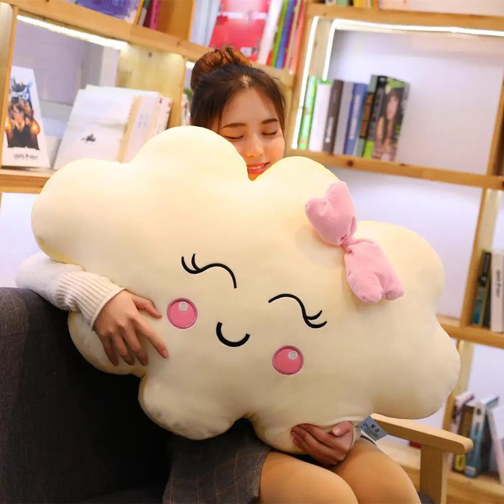 New Large Cartoon Cloud Plush Pillow super Soft Cushion Lovey Smile Cloud Stuffed Plush Toys Gift