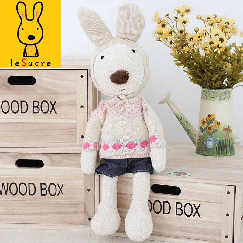 1pc Cute Le Sucre Rabbit Plush Doll Sweater Clothes Bunny Rabbits Stuffed Animals Toys for Girls Children Birthday Gifts