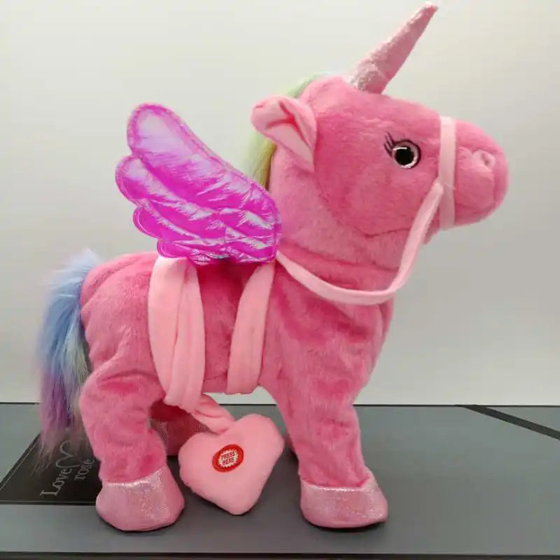 Funny Toys  Electric Walking Unicorn Plush Toy Stuffed Animal Horse Music Doll For Children Christmas Gifts