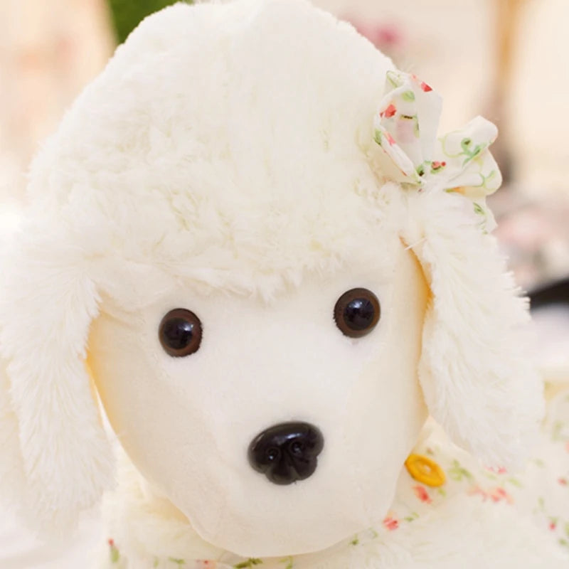 1pc 30/40/50cm Cute Poodle Wearing a Floral Dress Plush Doll Stuffed Soft Animal Dog Toy Kawaii Birthday Christmas Gift for Kids