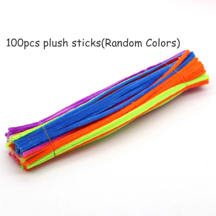 Plush Stick / Pompoms Rainbow Colors Shilly-Stick Educational DIY Toys Handmade Art Craft Creativity Devoloping Toys GYH