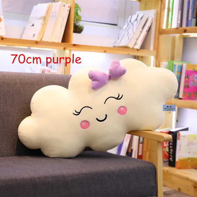 New Large Cartoon Cloud Plush Pillow super Soft Cushion Lovey Smile Cloud Stuffed Plush Toys Gift