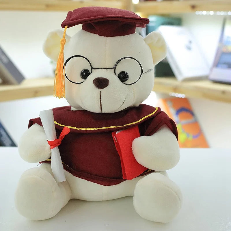 1pc 18/23cm Cute Dr. Bear Plush Toy Stuffed Soft Kawaii Teddy bear Animal Dolls Graduation Gifts for Kids Children Girls