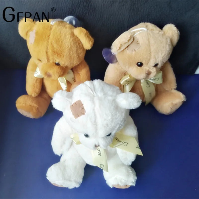 1pc High Quality Lovely Pacth Bear 2 Colors Soft Plush Toy  Bear Kawaii Cotton Animal Birthday Gift For Children Low Price