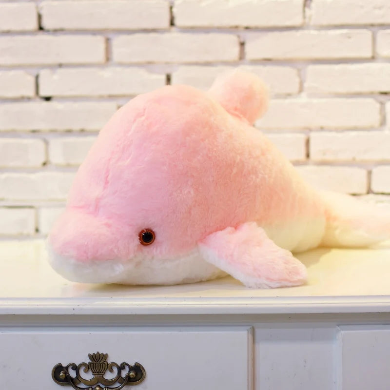 1pc 45cm Creative Luminous Plush Dolphin Doll Glowing Pillow, LED Light Plush Animal Toys Colorful Doll Kids Children's Gift