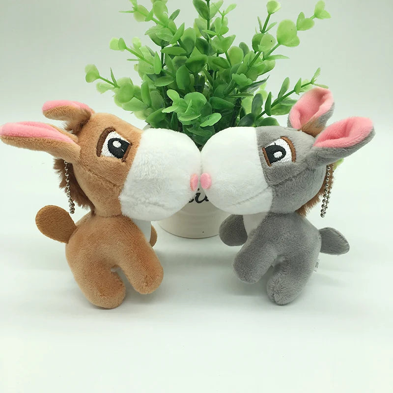 1pc 10cm Kawaii Donkey Bag Pendant Plush Toys Soft Stuffed Animals Mini Key Chian Plush Dolls for Children Girls Gifts