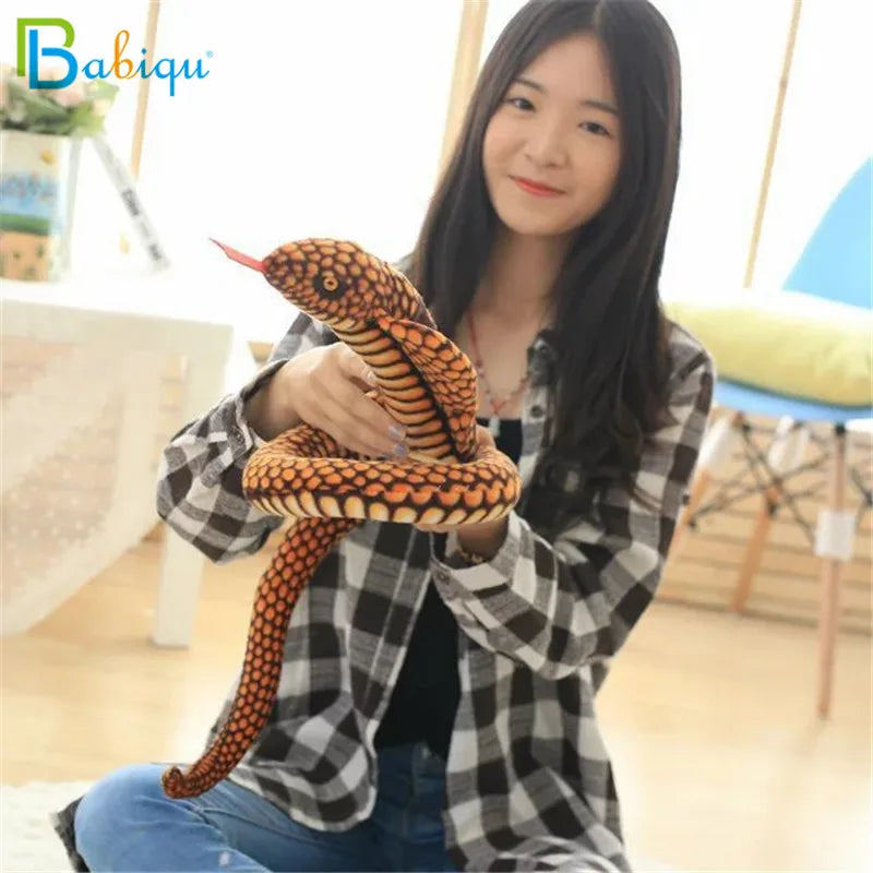 1pc 110/130cm Simulation Cobra and Python Snake Plush Toy Soft Stuffed Zodiac Dolls Funny Gift for Children Kids Party Toys