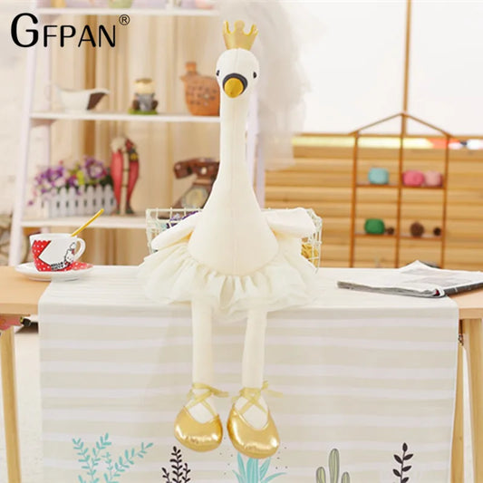 1pc Beautiful Skirt Swan White&Pink Color Super Lovely Animal Stuffed&Plush Baby Cotton Toys Party Doll For Children Girls Kids