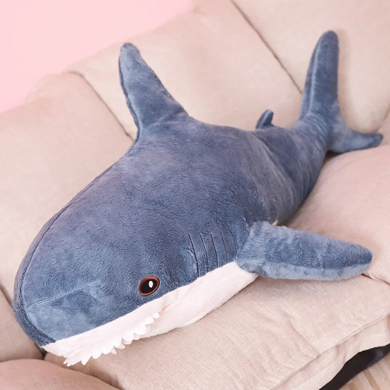 30cm Blue Shark Reading Pillow For kids Plush Funny Toy Stuffed Shark Children Boys Cushion Girl Animal  Birthday Kid Brinquedos