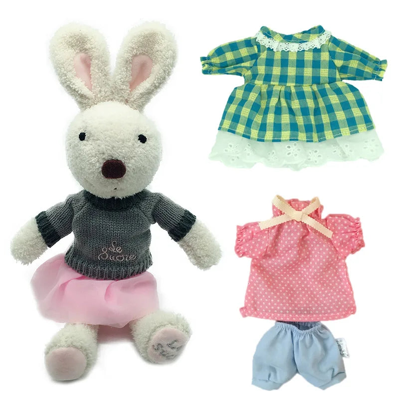 Lovely Bunny Rabbit Plush Stuffed Toys Dolls with Change Clothes Soft Toys for Children Girls Kids Toys Gifts for the New Year