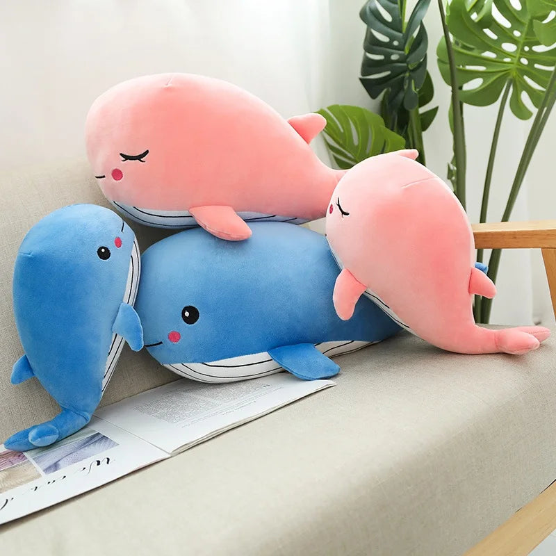 Kawaii Soft Whale Plush Toy Cartoon Animal Fish Stuffed Doll Sleeping Pillow Cushion Girlfriend Christmas Birthday Present