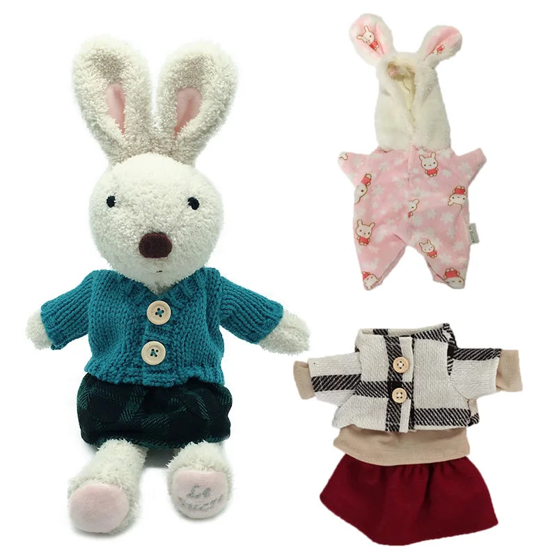 Lovely Bunny Rabbit Plush Stuffed Toys Dolls with Change Clothes Soft Toys for Children Girls Kids Toys Gifts for the New Year