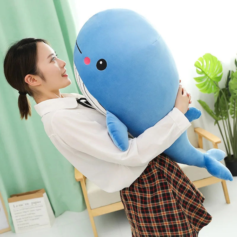 Kawaii Soft Whale Plush Toy Cartoon Animal Fish Stuffed Doll Sleeping Pillow Cushion Girlfriend Christmas Birthday Present