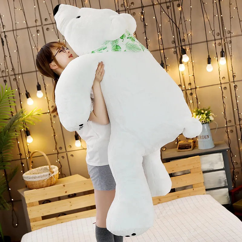 Big Polar Bear Plush Toy Soft Cartoon Animal Cute Teddy Bear Stuffed Doll Long Pillow Cushion Kids Christmas Gift High Quality