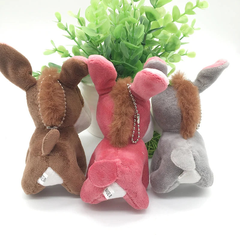 1pc 10cm Kawaii Donkey Bag Pendant Plush Toys Soft Stuffed Animals Mini Key Chian Plush Dolls for Children Girls Gifts