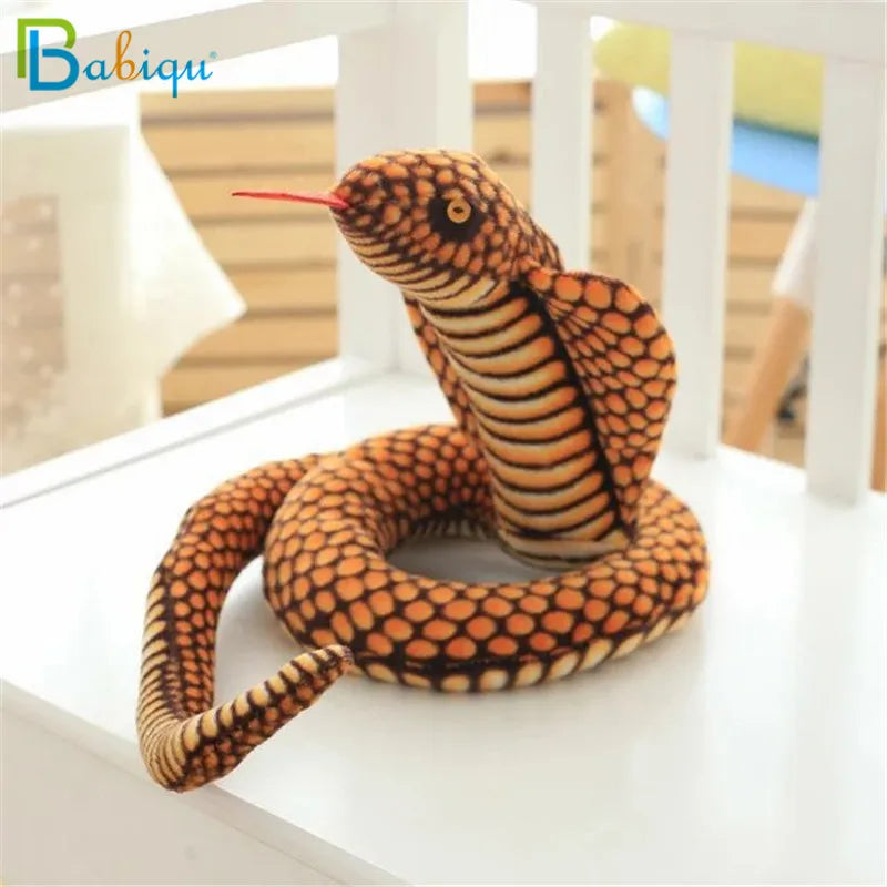 1pc 110/130cm Simulation Cobra and Python Snake Plush Toy Soft Stuffed Zodiac Dolls Funny Gift for Children Kids Party Toys