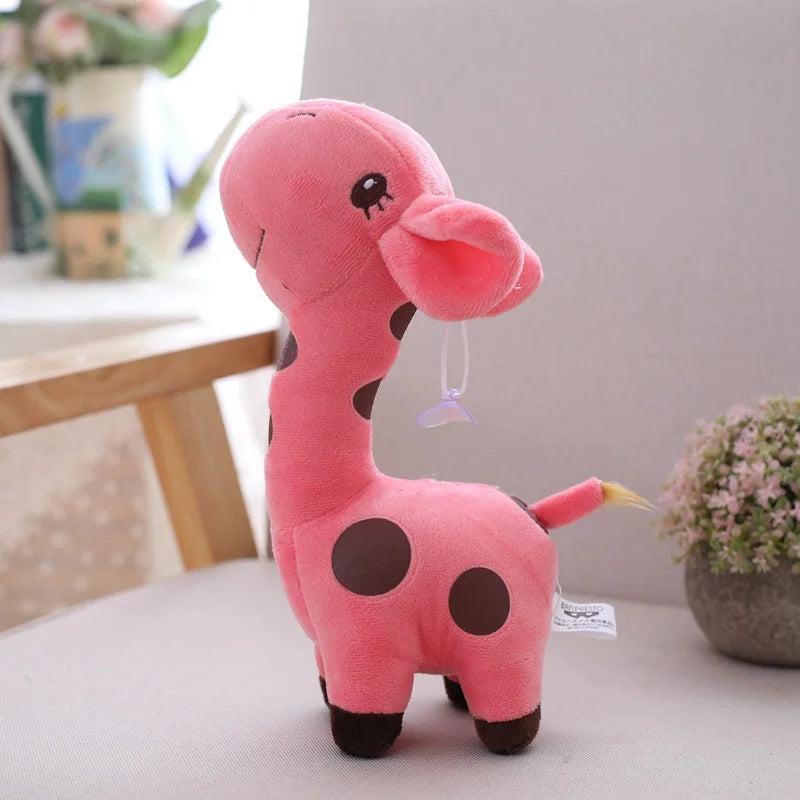 18cm/25cm Cute Giraffe Plush Toy Pendant Soft Deer Stuffed Cartoon Animals Doll Baby Kids Toys Christmas Birthday Colorful Gifts