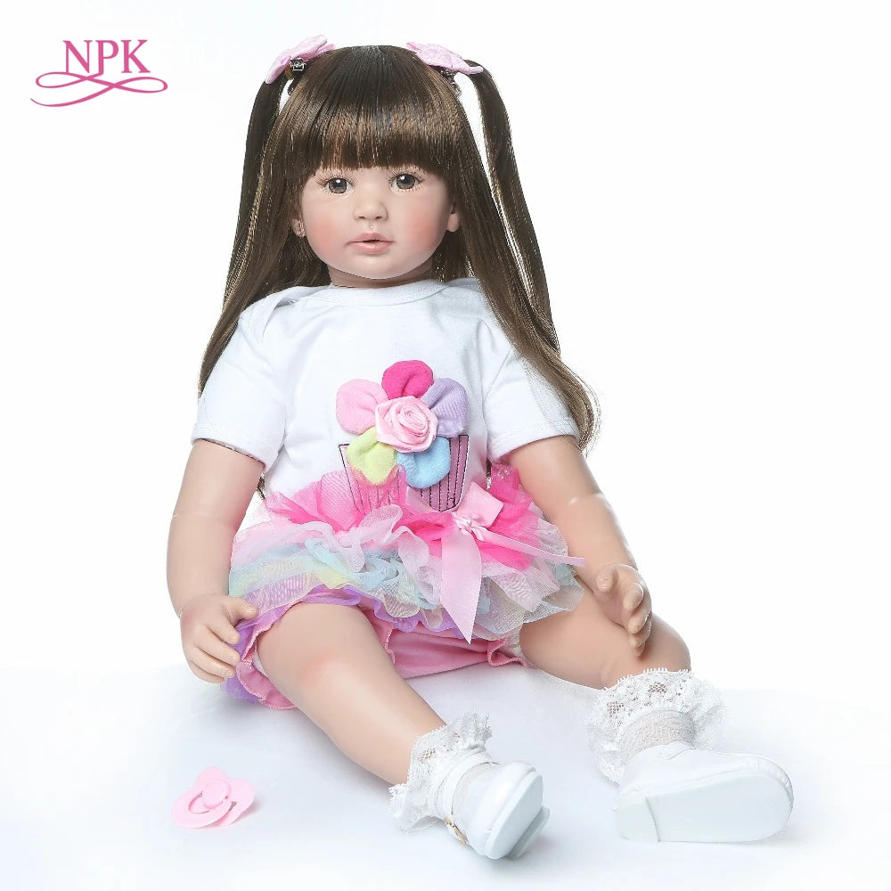 high quality 60cm big size reborn toddler princess Silicone vinyl adorable Lifelike Baby Bonecas girl bebe doll reborn menina