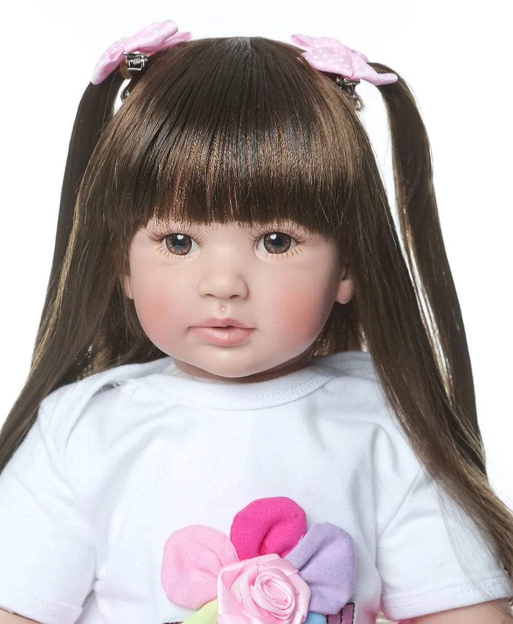 high quality 60cm big size reborn toddler princess Silicone vinyl adorable Lifelike Baby Bonecas girl bebe doll reborn menina