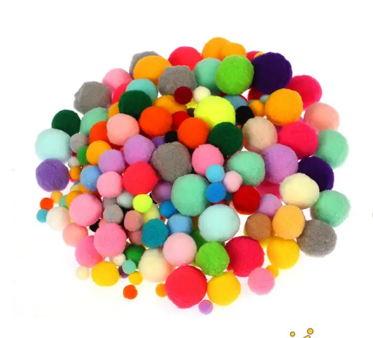 Plush Stick / Pompoms Rainbow Colors Shilly-Stick Educational DIY Toys Handmade Art Craft Creativity Devoloping Toys GYH