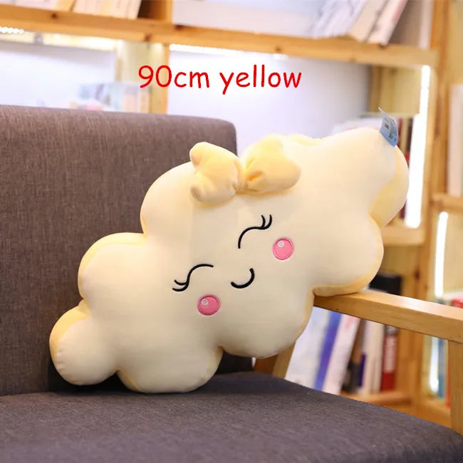 New Large Cartoon Cloud Plush Pillow super Soft Cushion Lovey Smile Cloud Stuffed Plush Toys Gift