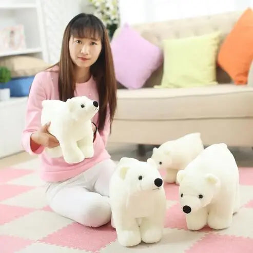 1pc 20cm/25cm/35cm/45cm New White Polar Bear Stuffed Soft Plush Toy Doll Free Shipping