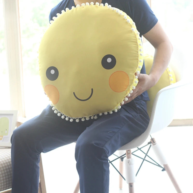 1pc 42cm/53cm Cute Sunflower Plush Pillow Soft Stuffed Cartoon Smiling Face Cushion Flower Toys Valentine's Day Girls Kids Gifts