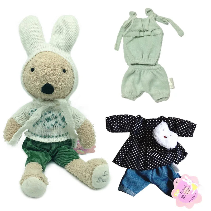 Lovely Bunny Rabbit Plush Stuffed Toys Dolls with Change Clothes Soft Toys for Children Girls Kids Toys Gifts for the New Year